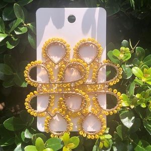 Brand New Yellow & Gold Dangle Earrings